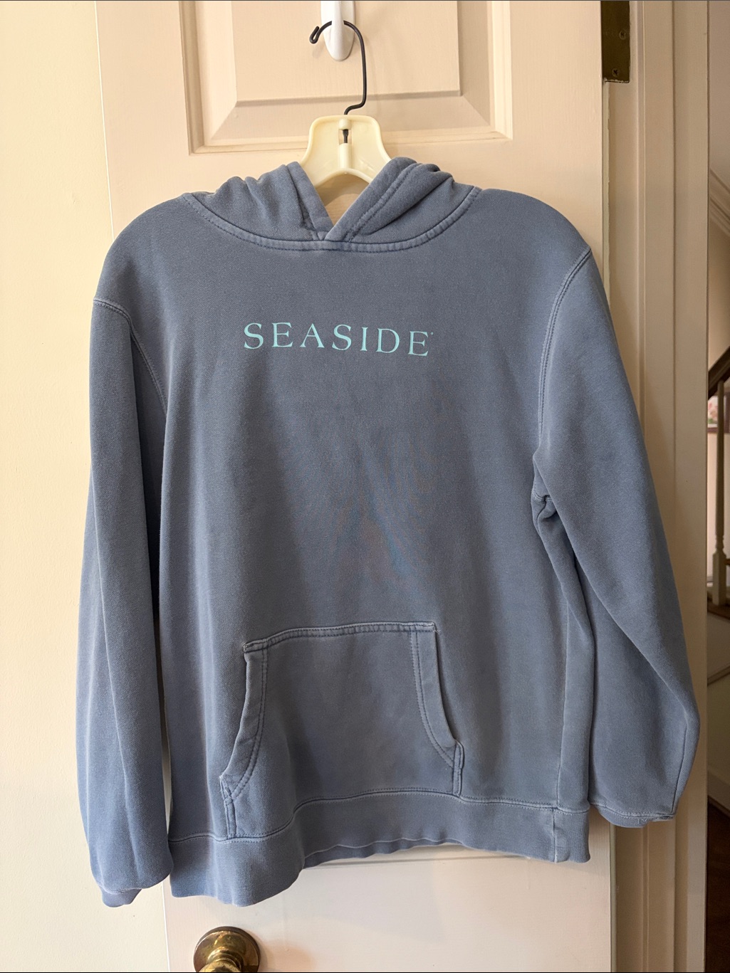 Seaside Chambray Hoodie. Youth Size Large.
